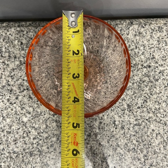 Vtg CRISTAL d'ARQUES Durand Pink Rosaline Swirl Footed Dessert Ice Cream Bowl - Picture 11 of 11